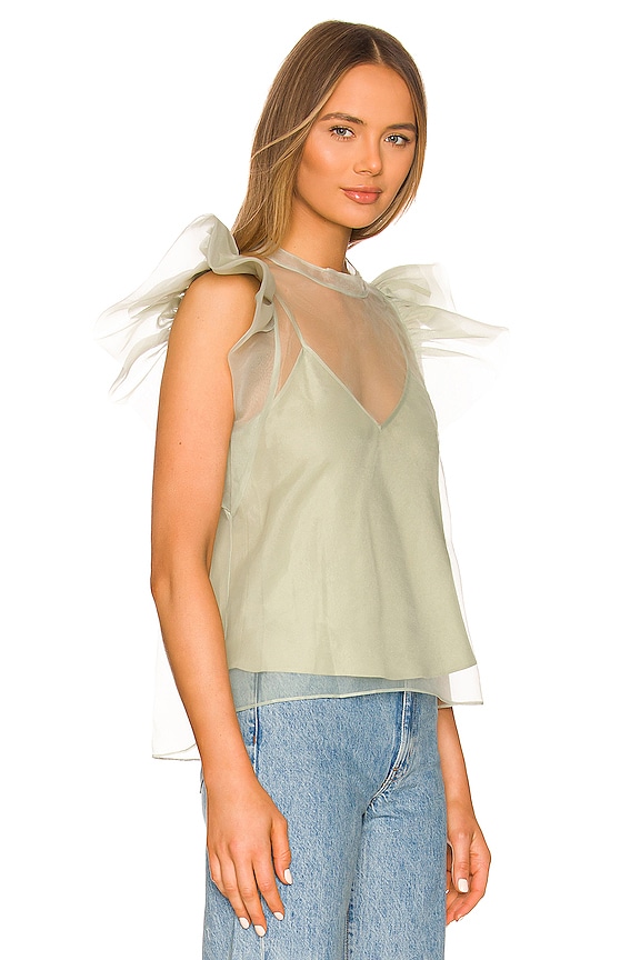view 2 of 4 Corina Ruffle Sleeve Top in Marsh