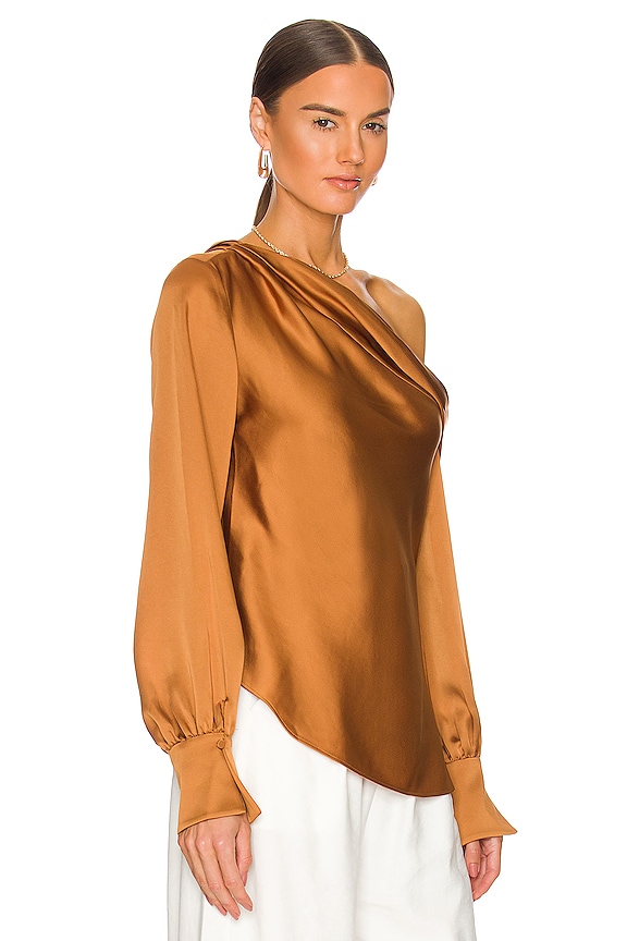view 2 of 4 Alice One Shoulder Top in Copper