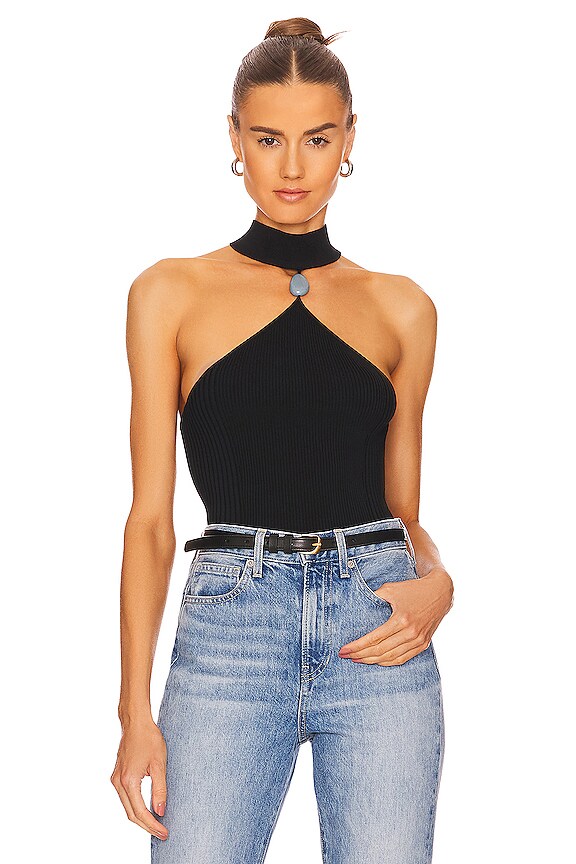 view 1 of 4 Rubie Cut Out Mock Neck Top in Black