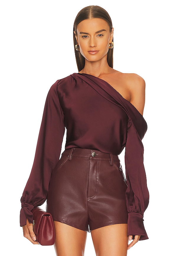 view 1 of 5 Alice One Shoulder Top in Mulberry