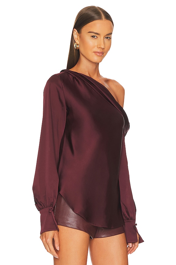 view 2 of 5 Alice One Shoulder Top in Mulberry