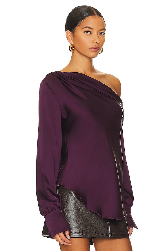 view 2 of 4 Alice One Shoulder Top in Plum