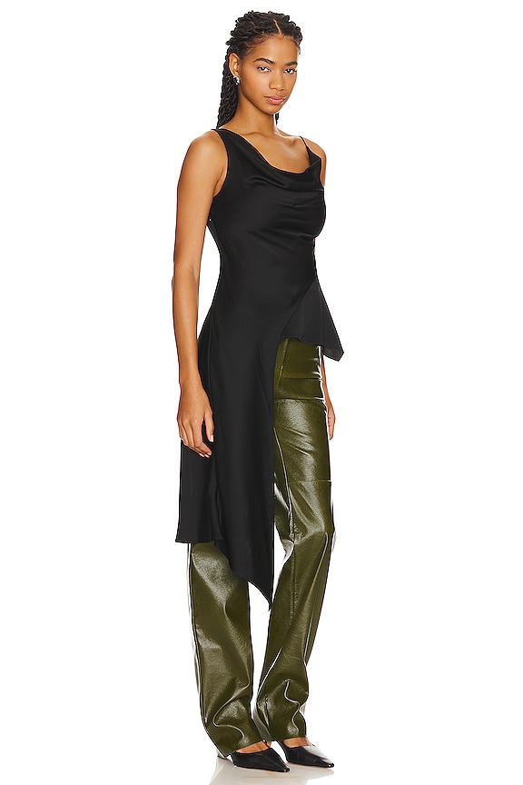 view 2 of 3 CAMISETA SIN MANGAS ASIMÉTRICA RONNIE in Black