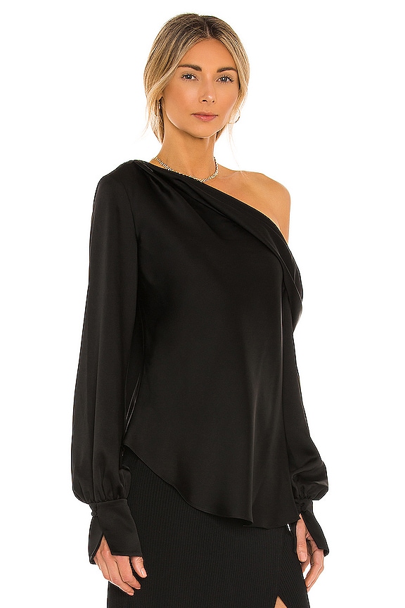 view 2 of 4 Alice One Shoulder Top in Black