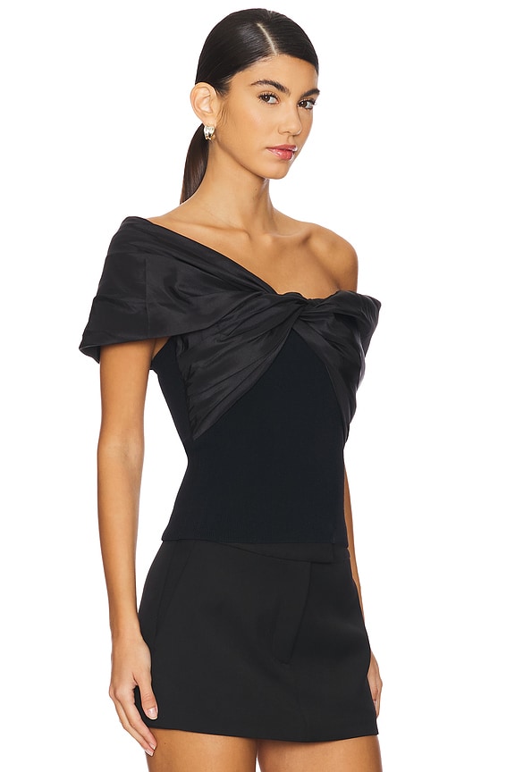 view 2 of 4 Celiana Knit Combo Top in Black