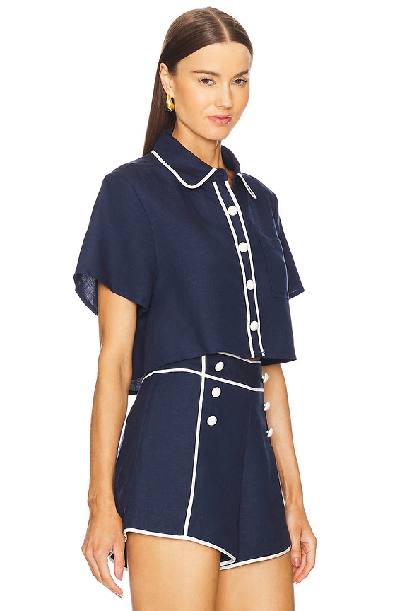 view 2 of 4 Solange Short Sleeve Cropped Tee in Midnight