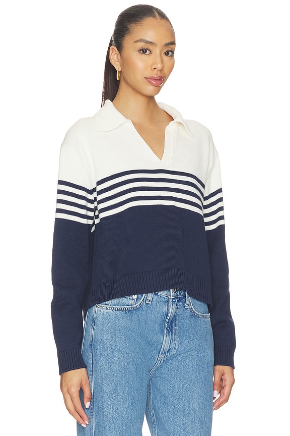 view 2 of 4 POLO EN MAILLE JULES in Midnight Stripe