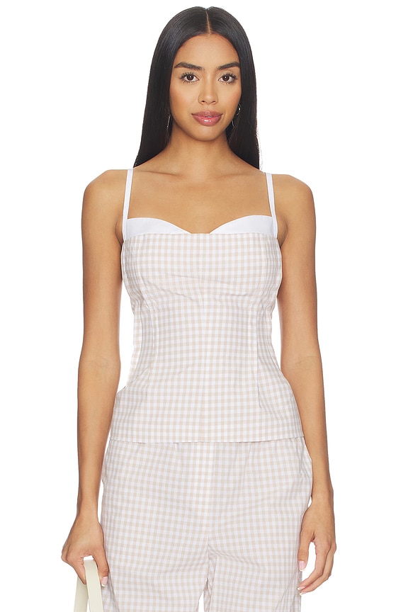 view 1 of 5 ТОП CHARLEE in Sand Gingham
