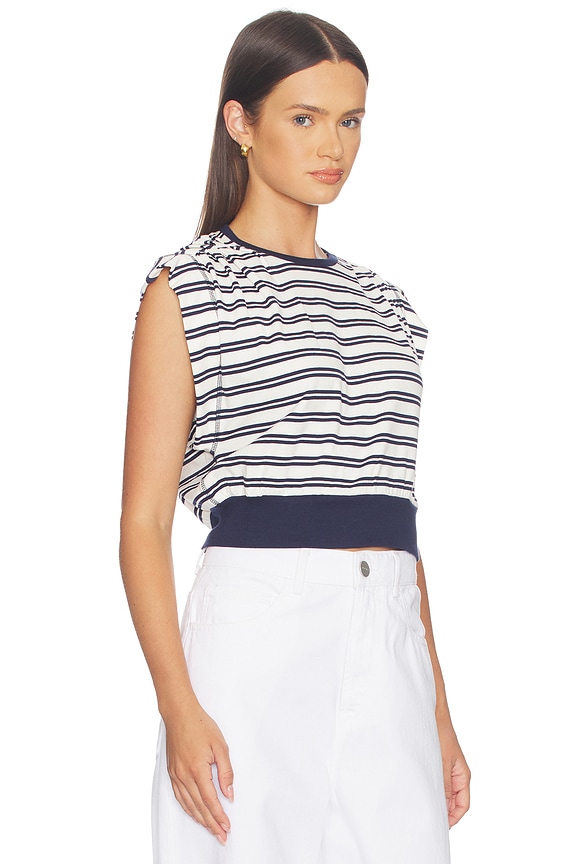 view 2 of 5 Joie Cotton Jersey Top in Midnight Stripe