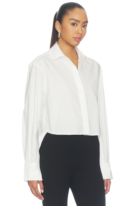 view 2 of 4 Renata Cropped Button Down Shirt in White