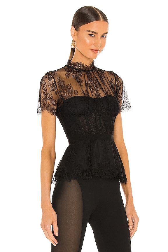 view 2 of 4 Kehlani Lace Bustier Top in Black