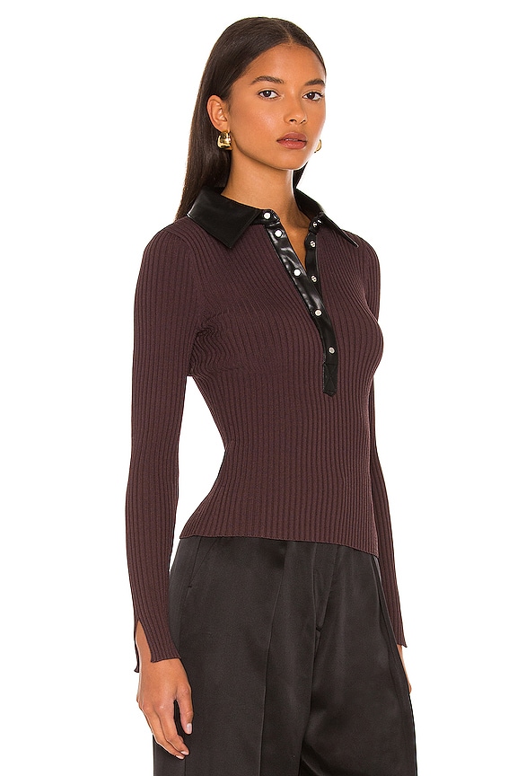 view 2 of 4 Libby Polo in Chocolate & Black