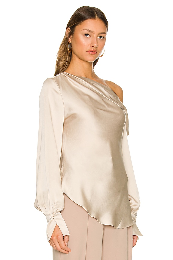 view 2 of 4 Alice One Shoulder Top in Champagne