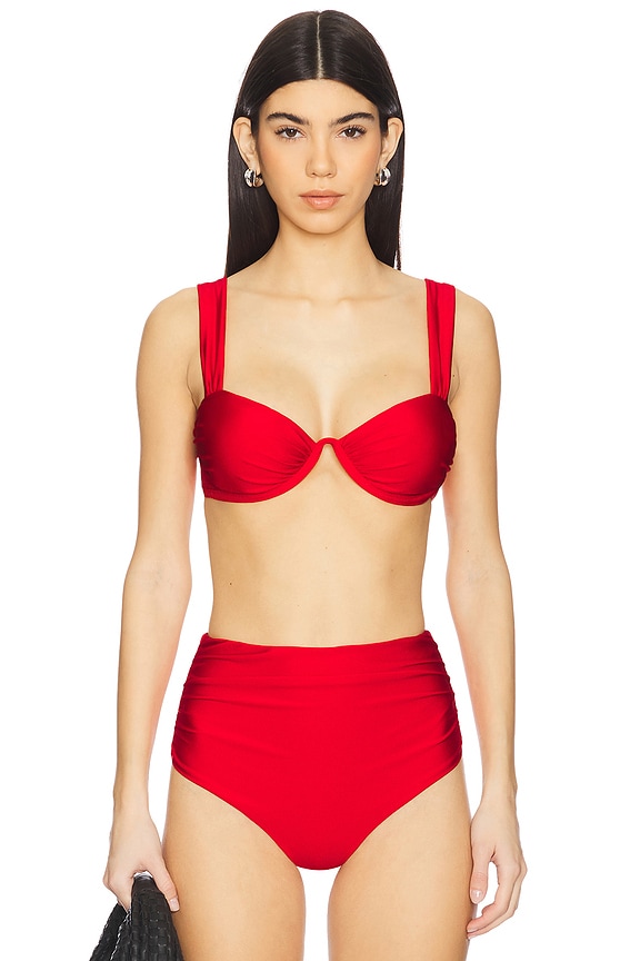 view 1 of 4 Anniston Bikini Top in Fiery Red