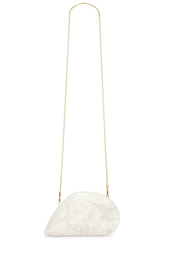 view 2 of 5 BOLSO DE MANO DE OSTRAS CON PERLAS RIDGET in Ivory