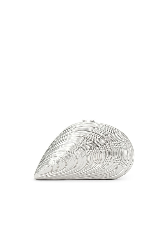 view 2 of 8 Bridget Mini Metal Oyster Shell Clutch in Silver