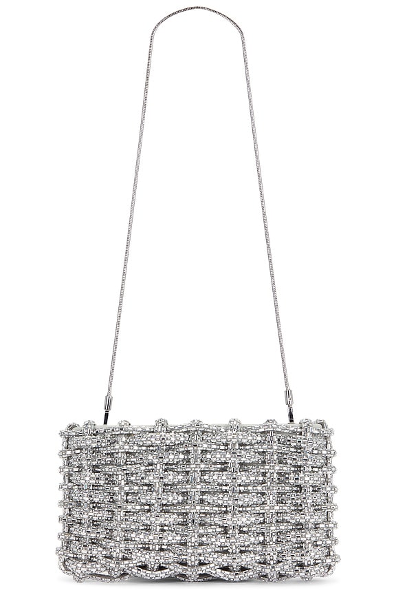 view 2 of 7 Morgan Wove Rhinestone Clutch in Silver