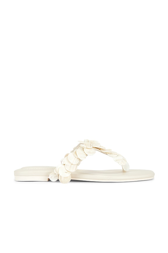 view 1 of 5 Elin Natural Shell Beaded Thong Sandal in Alabaster