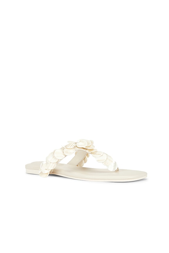 view 2 of 5 Elin Natural Shell Beaded Thong Sandal in Alabaster