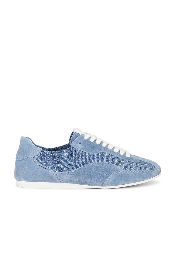 view 1 of 6 Georgie Elasticized Denim Leather Sneaker in Denim