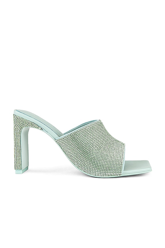 view 1 of 5 Asia Crystal Mule Heeled Sandals in Seafoam