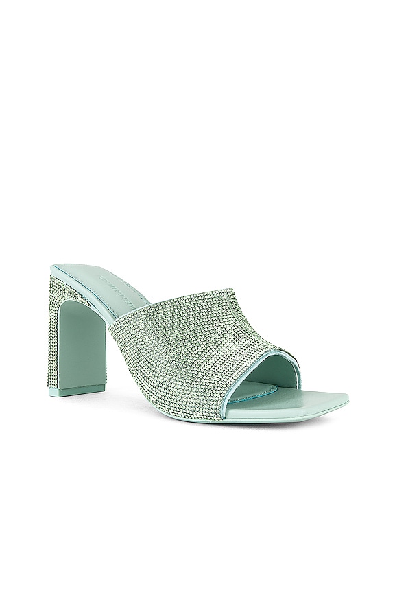 view 2 of 5 Asia Crystal Mule Heeled Sandals in Seafoam