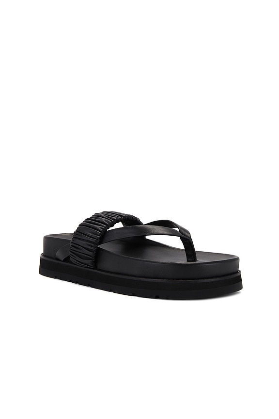 view 2 of 5 Ari Ruched Elastic Pool Slide in Black