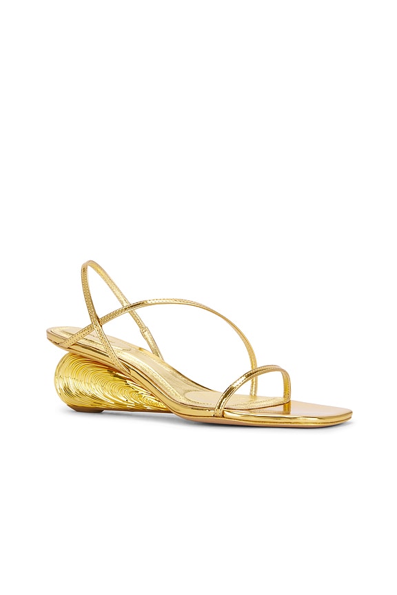 view 2 of 5 Bridget Oyster Shell Wedge Sandal in Gold
