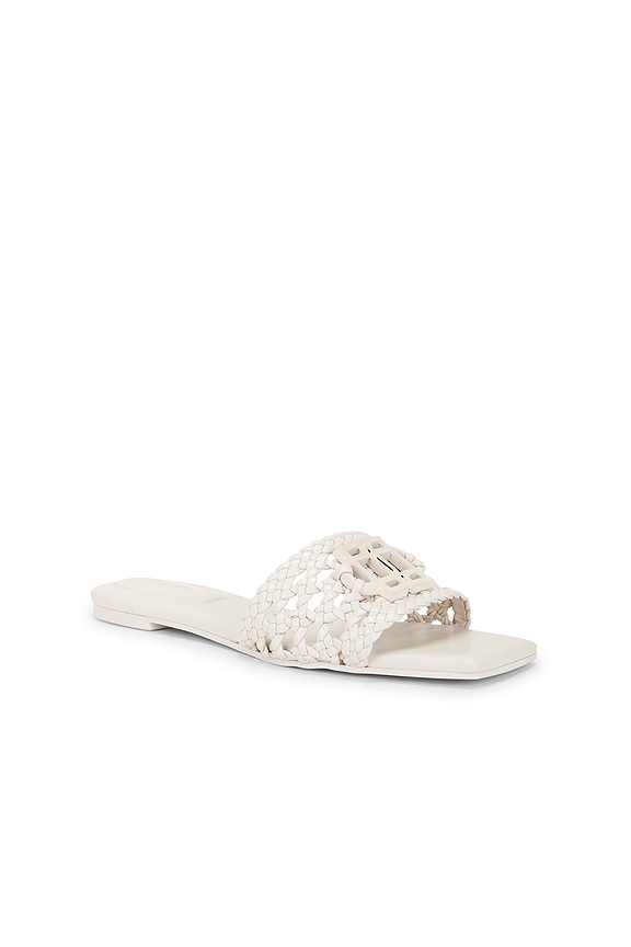 view 2 of 5 Dion Woven Leather Flat Sandal in Cream