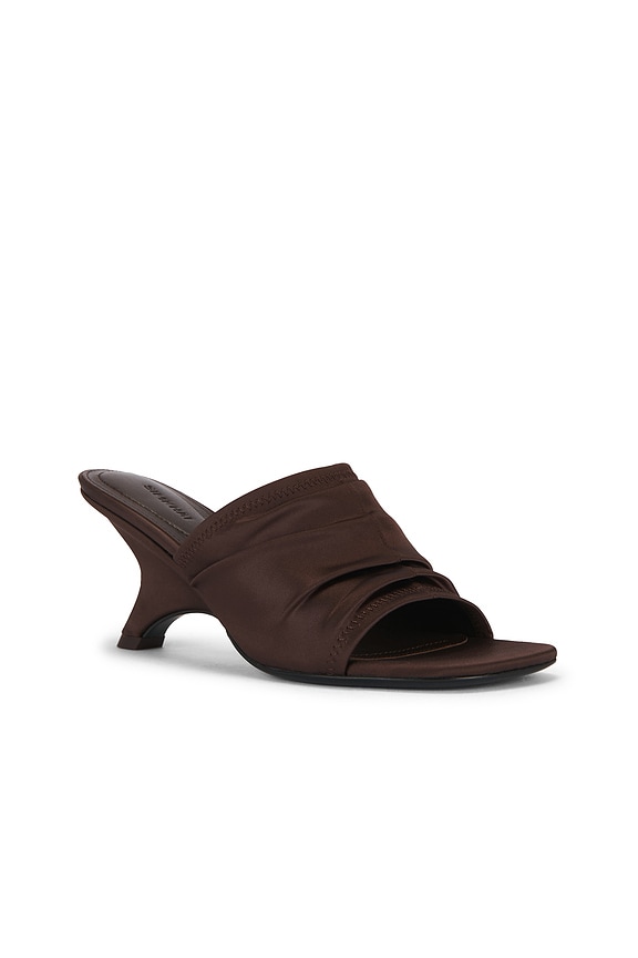view 2 of 5 Shadow Mule Satin Sandal in Cacao