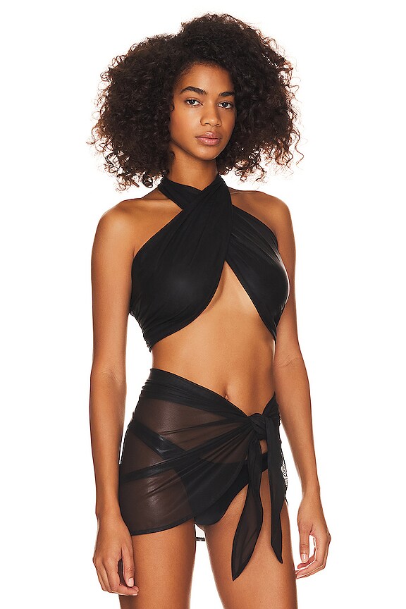 view 2 of 4 Anya Wrap Bikini Top in Noir
