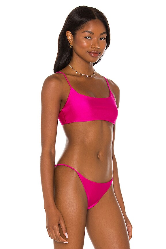 view 2 of 4 Muse Scoop Bikini Top in Fuchsia Sheen