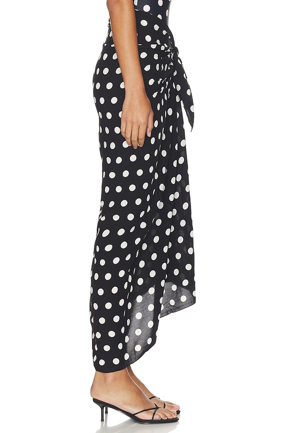 view 2 of 6 JUPE MIDI PAIGES in Polka Dot Noir