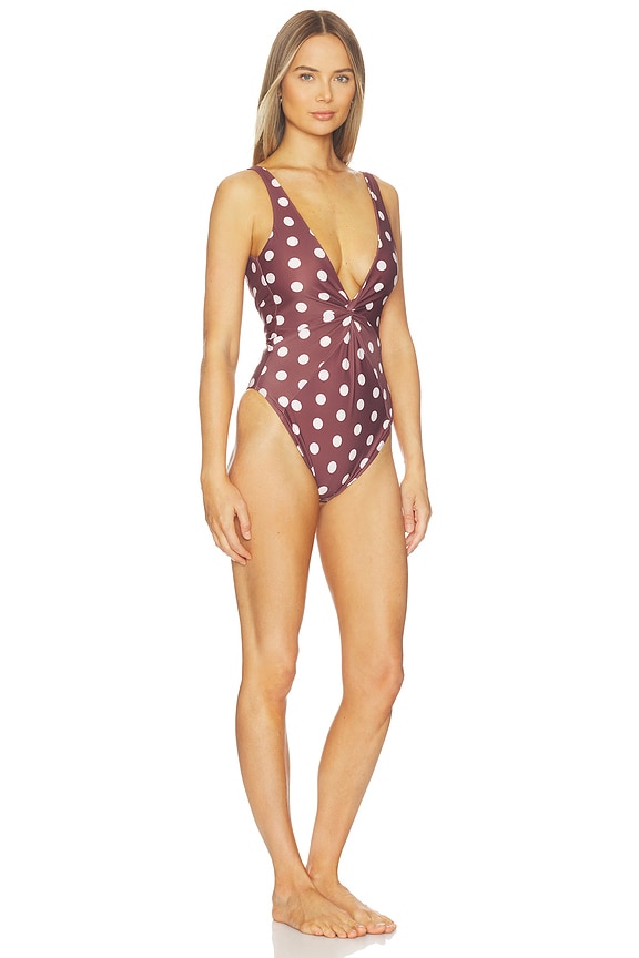 view 2 of 3 Olivia One Piece in Brown Polka Dot