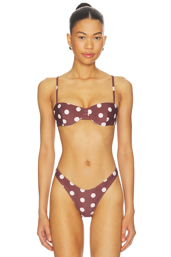 view 1 of 4 Ingrid Top in Brown Polka Dot