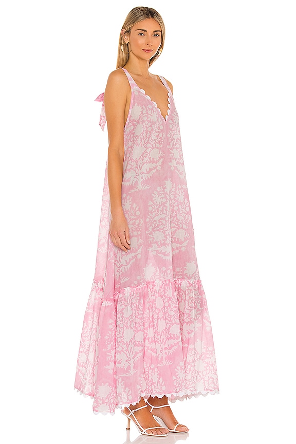 view 2 of 3 V Neck Maxi Dress in Pastel Pink