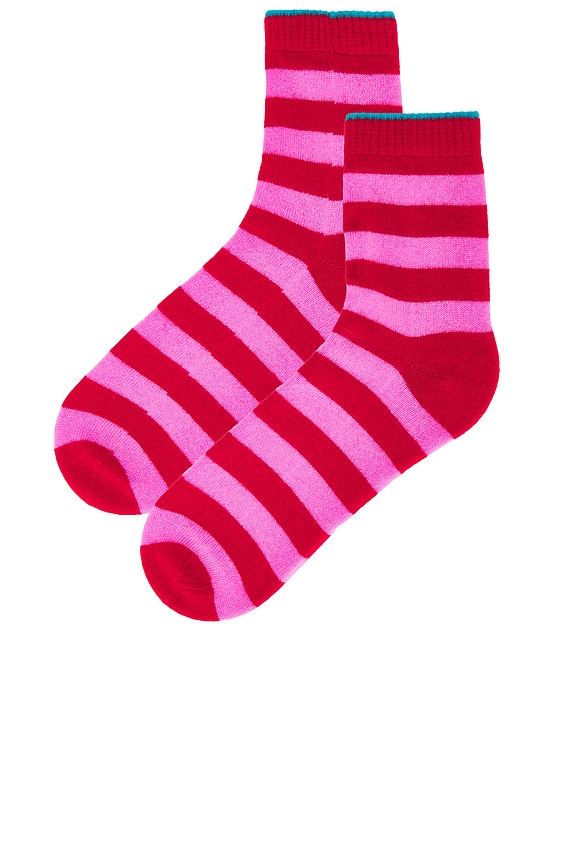 view 2 of 2 ПОЛОСАТЫЕ НОСКИ in Red & Peony