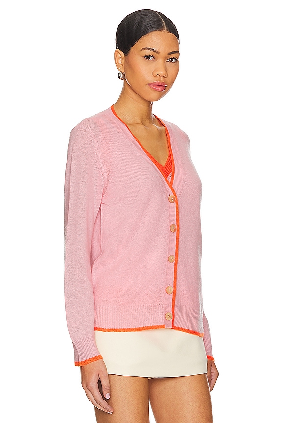 view 2 of 4 КАРДИГАН CONTRAST in Pale Pink & Neon Orange