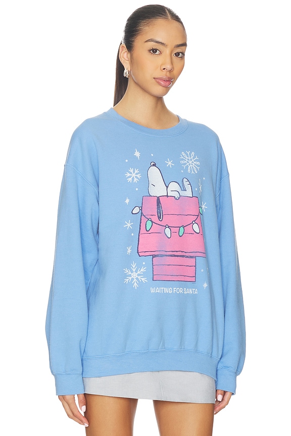 view 2 of 4 Snoopy Waiting For Santa Sweatshirt in Carolina Blue
