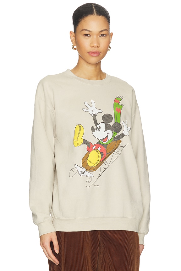 view 2 of 4 Mickey Sledding Sweatshirt in Sand