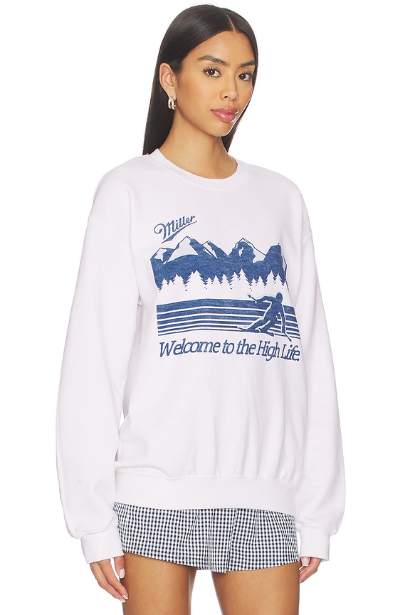 view 2 of 4 Miller Welcome To The High Life Sweatshirt in White