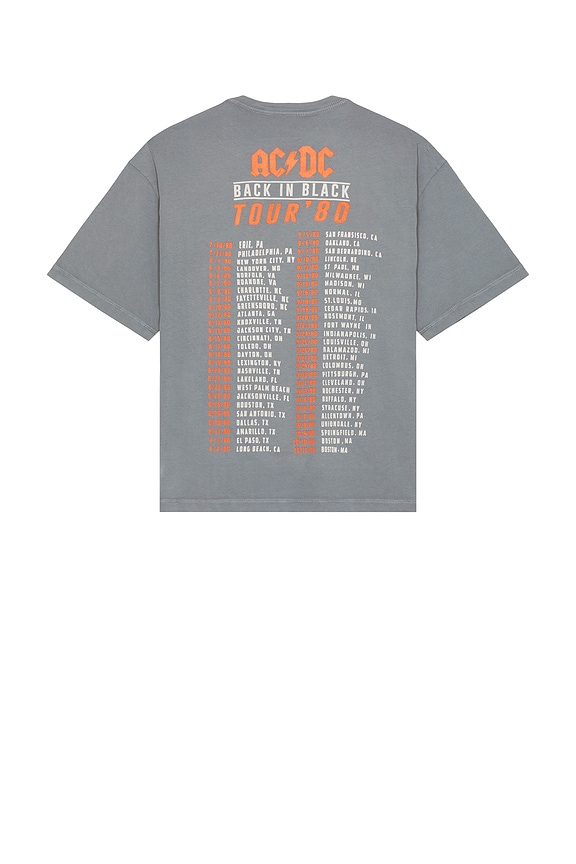 view 2 of 4 ACDC Back In Black Tour V-Neck Yoke Tee in Deep Indigo