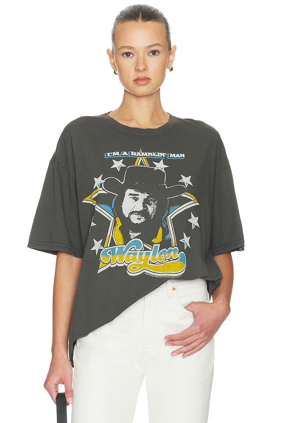 view 1 of 5 Waylon I'M A Ramblin' Man Tee in Vintage Black