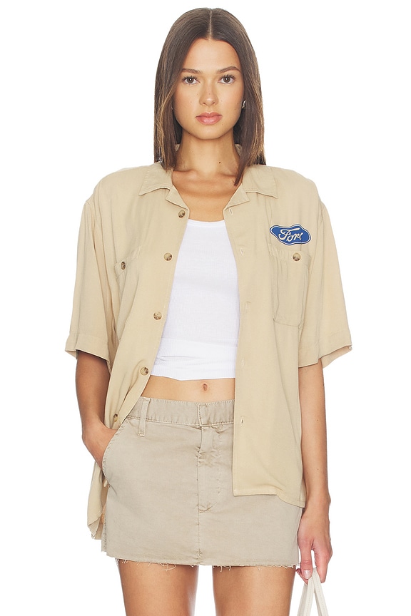 view 1 of 4 Ford Mustang Camp Shirt in Camel