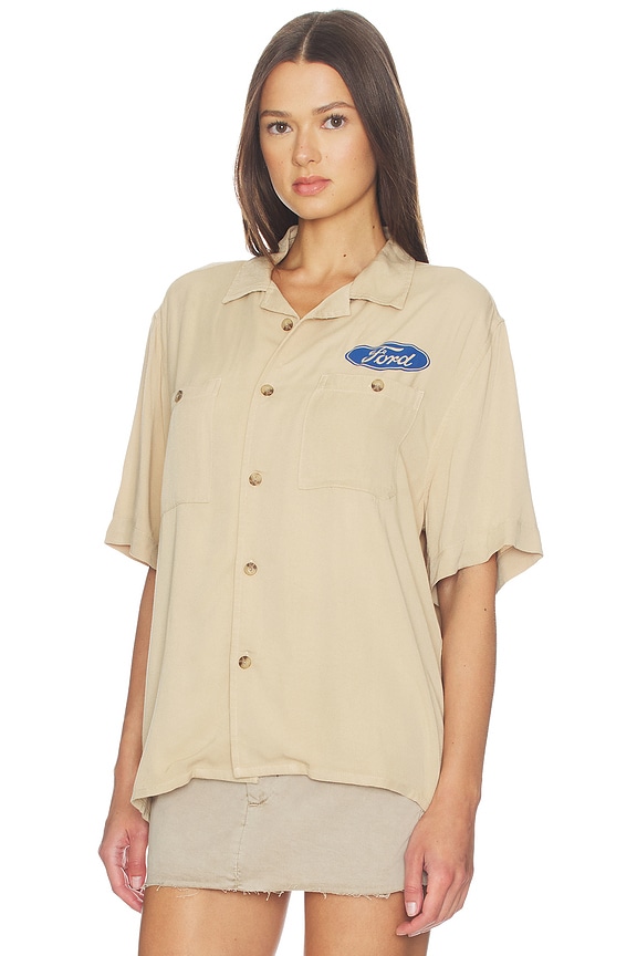 view 2 of 4 Ford Mustang Camp Shirt in Camel