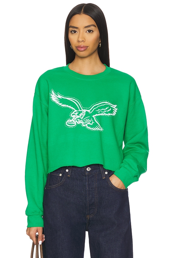 view 2 of 6 Eagles Bling Crop Crew Sweatshirt in Kelly