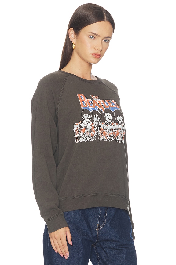 view 2 of 4 The Beatles Raglan Crew Fleece Sweatshirt in Vintage Black