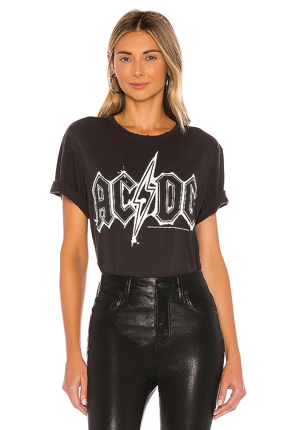 Junk Food AC/DC Vintage Tee in Vintage Black Pigment Dyed | REVOLVE