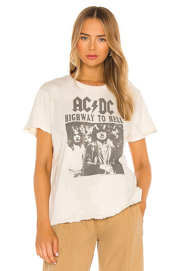 view 2 of 5 AC/DC Highway To Hell Tee in Birch Bleach Dye