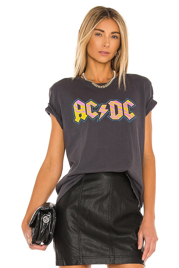 Junk Food AC/DC Neon Zebra Vintage Tee in Meteorite & Pigment in ...